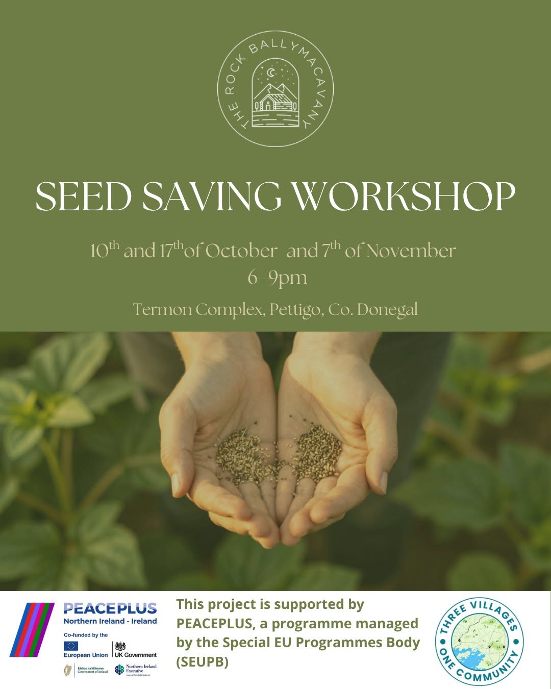 Seed Saving Workshop with Helena : 10th, 17th October & 7th November: Termon Pettigo: Contact Helena to book at www.therockballymacavany.ie or @therockballymac on Facebook